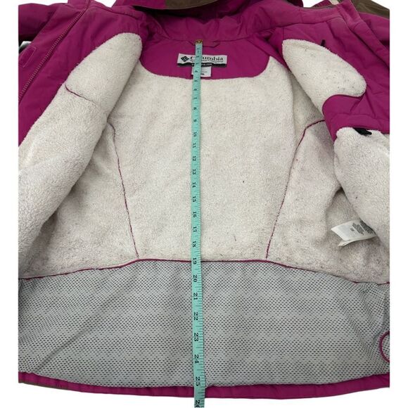 Columbia Waterproof Full Zip Insulated Lined Ski Jacket Pink Brown White Medium - Picture 16 of 16
